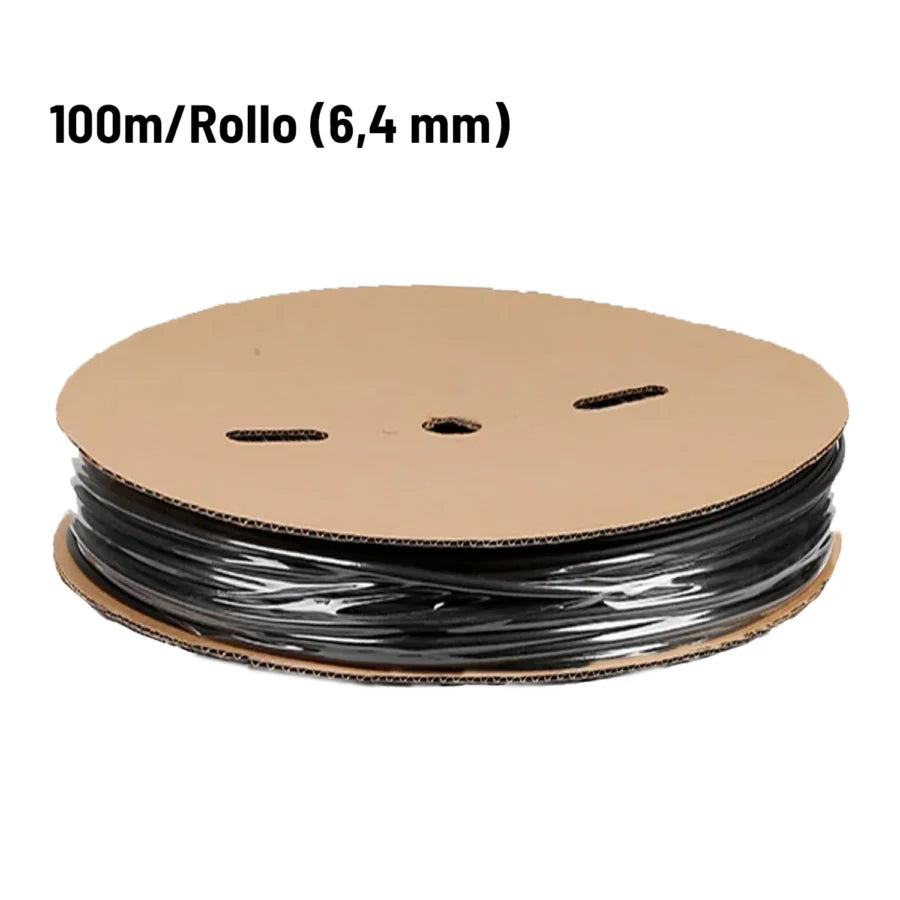 Gaine thermorétractable avec adhésif interne (double paroi) noir 100 mètres – 1 ROULEAU 3:1 (6,4 millimètres)