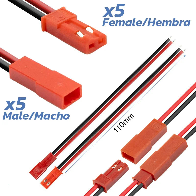 Connecteur JST avec Câble - 5m / 5f