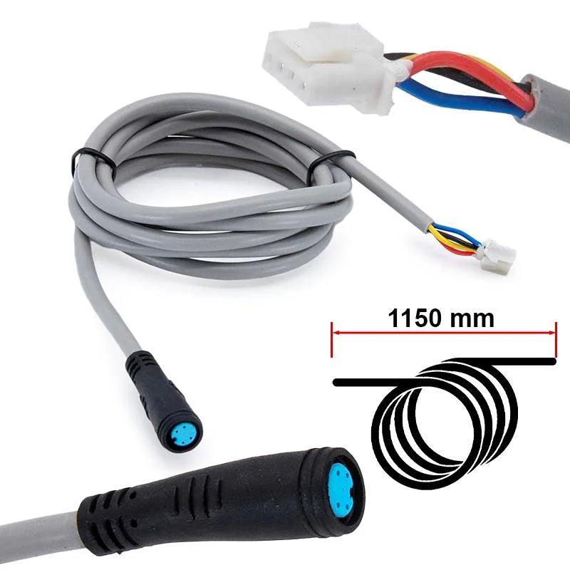 Câble data étanche 8 mm HY 1,18 m pour trottinette Xiaomi, accessoire de remplacement pour liaison électronique fiable.