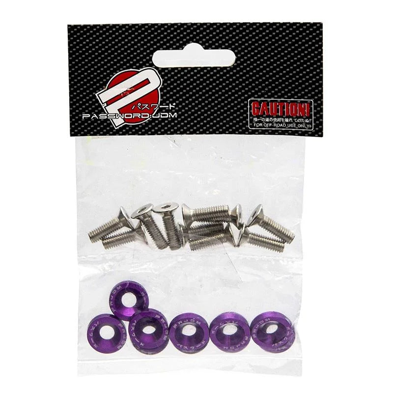 Rondelle JDM violette avec vis M6x16 - 10 pcs