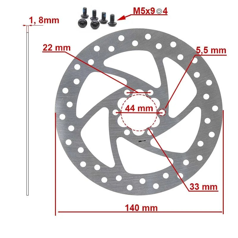 Disque de frein 140mm 6H argent