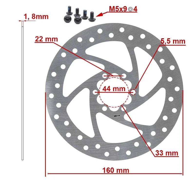 Disque de frein 160mm 6H argent