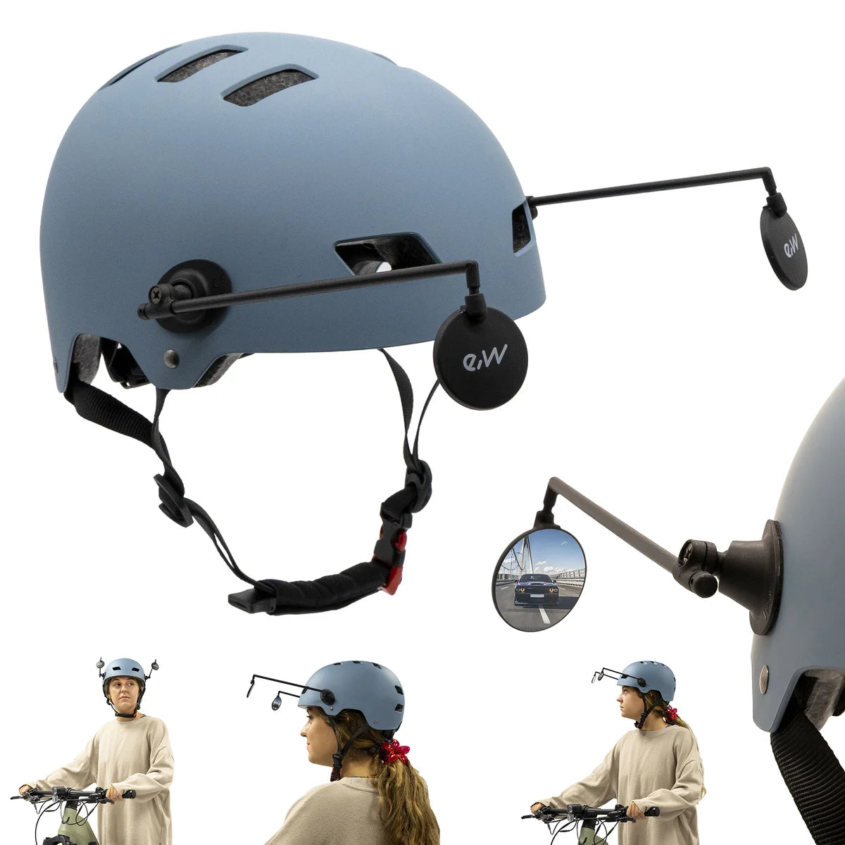 Rétroviseur latéral EWR002 pour casque – ajustable et amovible