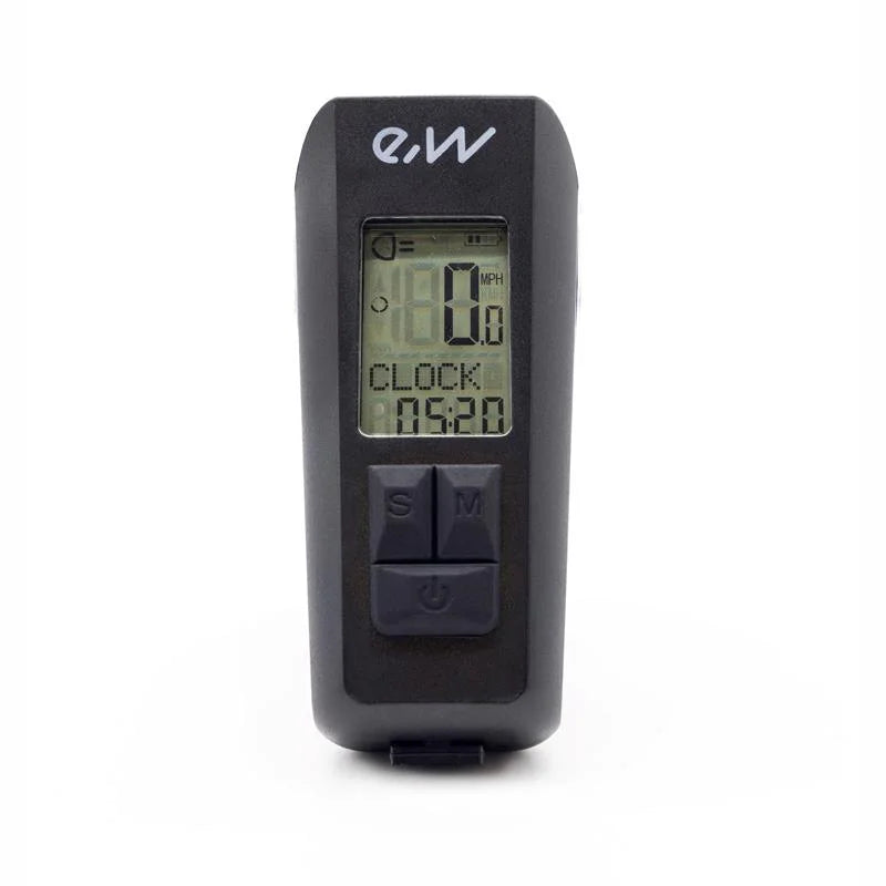 Feu avant rechargeable EWL011 avec affichage de la vitesse, de la température, de l'heure et du kilométrage