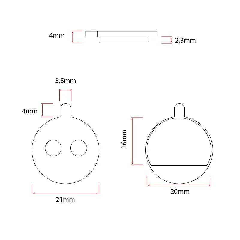 Plaquette de frein CT005-R en résine ronde avec ergot - 20pcs