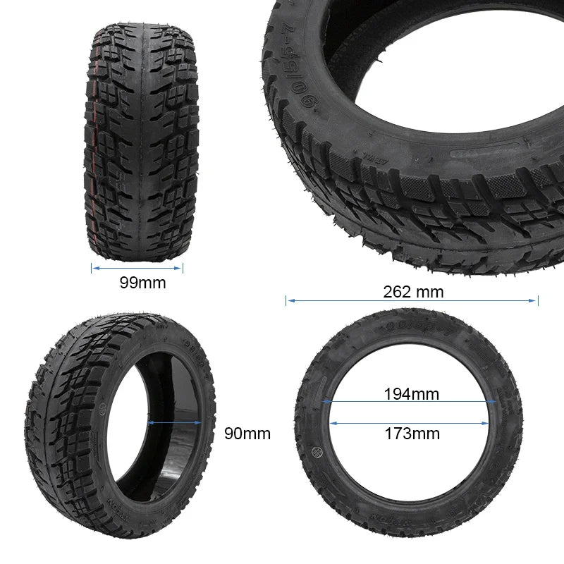 Pneu tubeless off-road 90/55-7 rouge avec gel