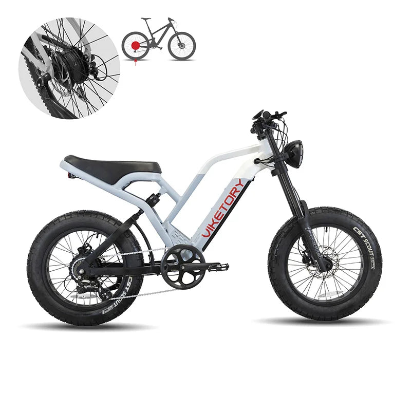 NAVY vélo électrique FATBIKE Bleu marine/Blanc