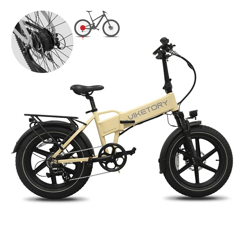 Lithor vélo électrique FATBIKE Pliable Crème