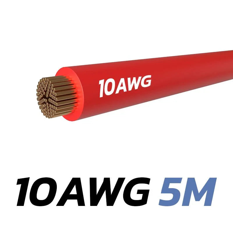 Câble rouge 10 AWG - 5M