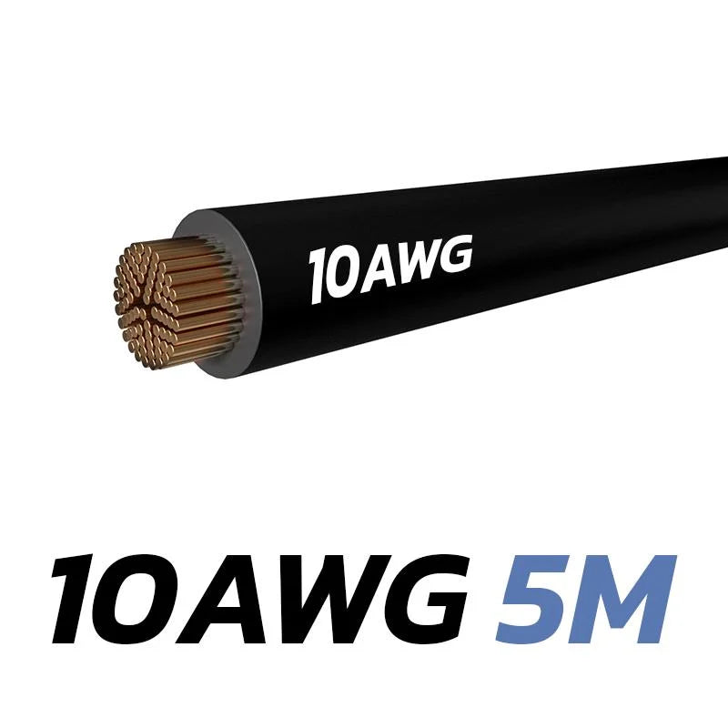Câble noir 10 AWG - 5M
