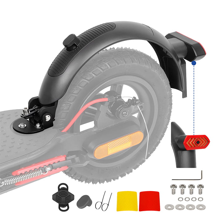 Garde-boue arrière en aluminium avec clignotant pour Xiaomi M365/Pro /Pro2/1S/MI3 (noir)