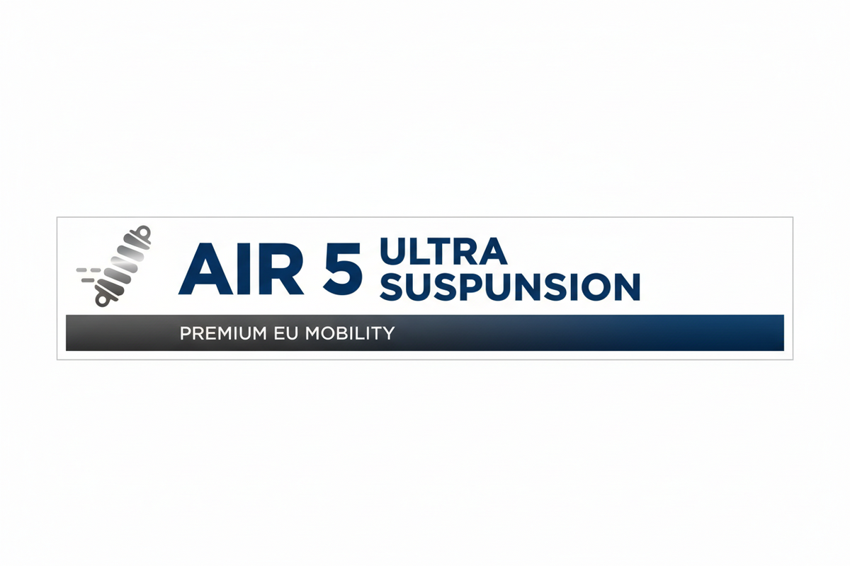 étiquette de pont de scooter - Air 5 Ultra Suspension, vue principale de face, accessoire et composant d'origine compatible PURE pour scooter électrique haute performance.