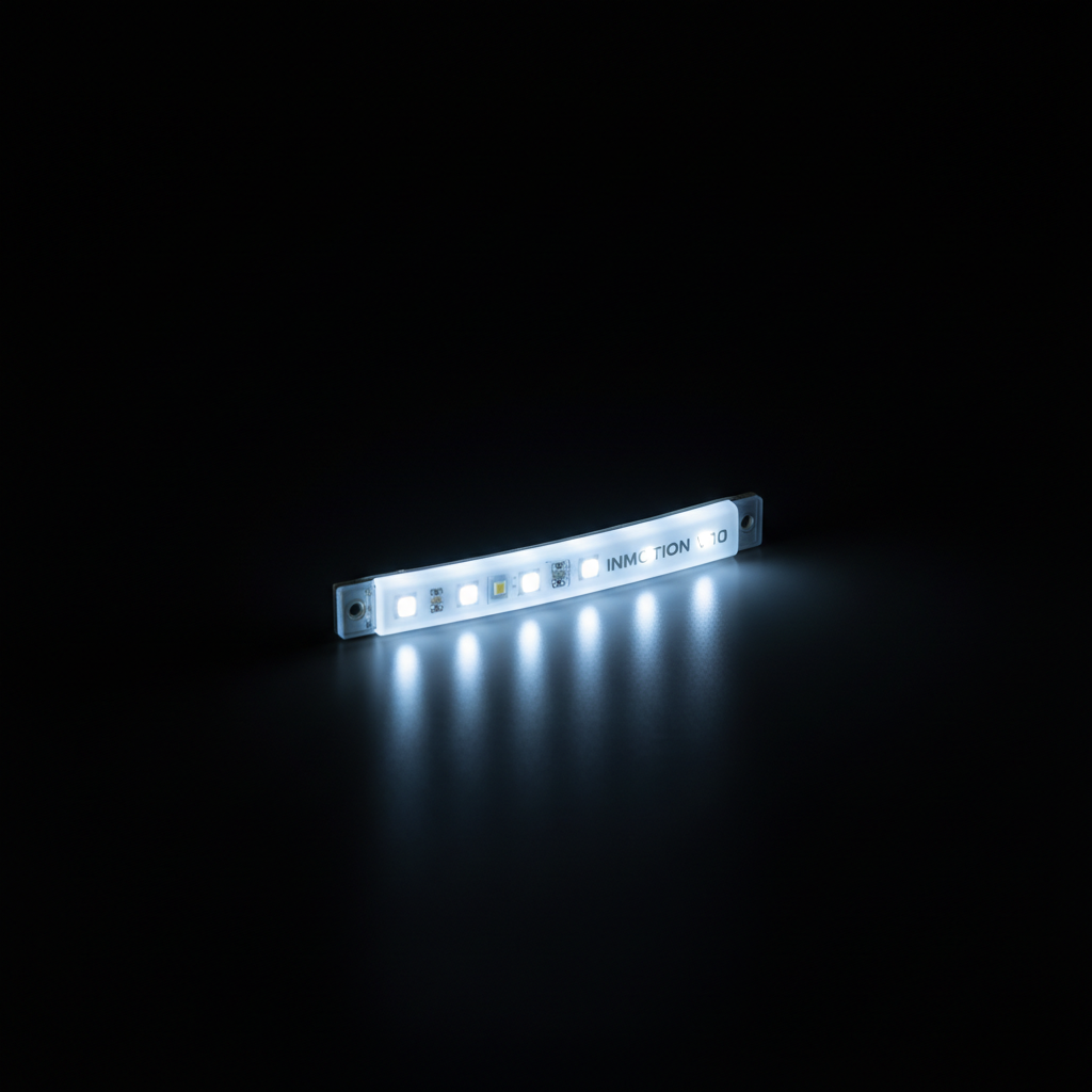 Bande guide lumineuse A COURTE Inmotion V10, vue principale de face, pièce de rechange certifiée (Monocycle électrique) compatible Blueway pour véhicule de mobilité urbaine.