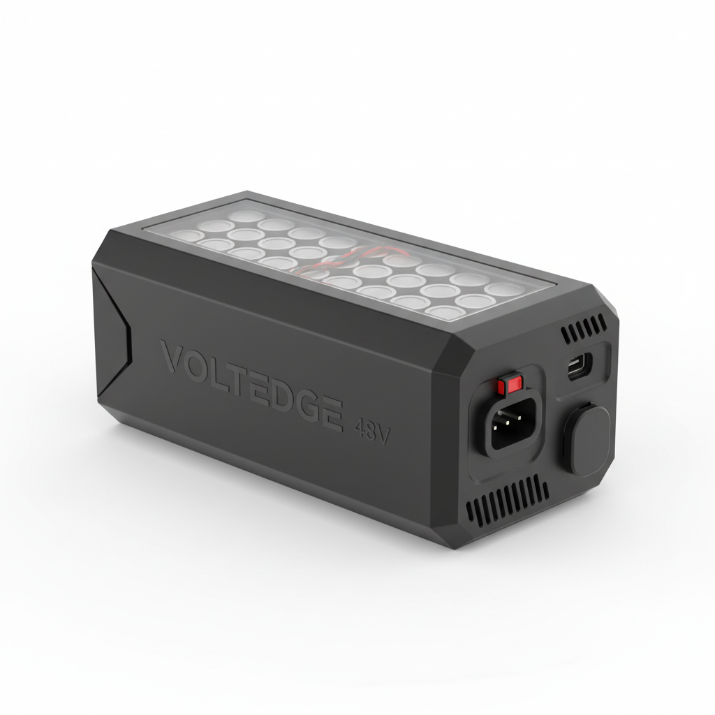 Batterie 70km 48v xx.xAh, vue principale de face, accessoire et composant d'origine compatible PURE pour véhicule de mobilité urbaine.