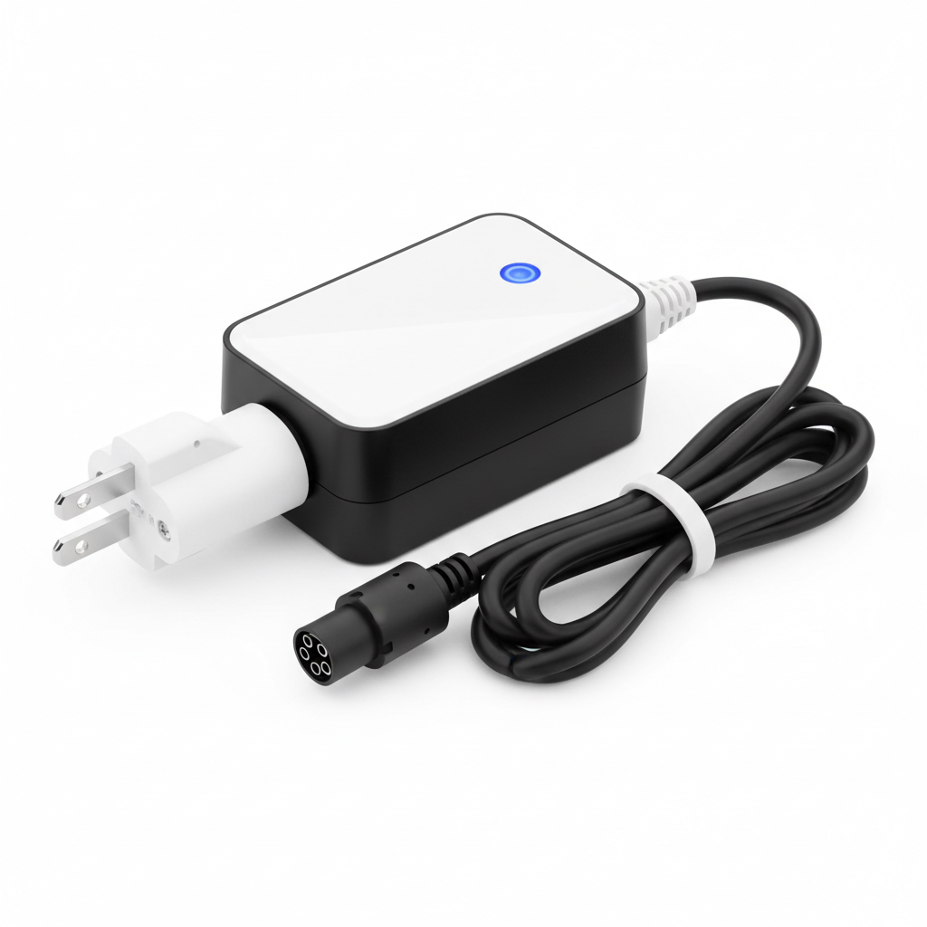 Chargeur AUS - 48v, vue principale de face, accessoire et composant d'origine compatible PURE pour véhicule de mobilité urbaine.