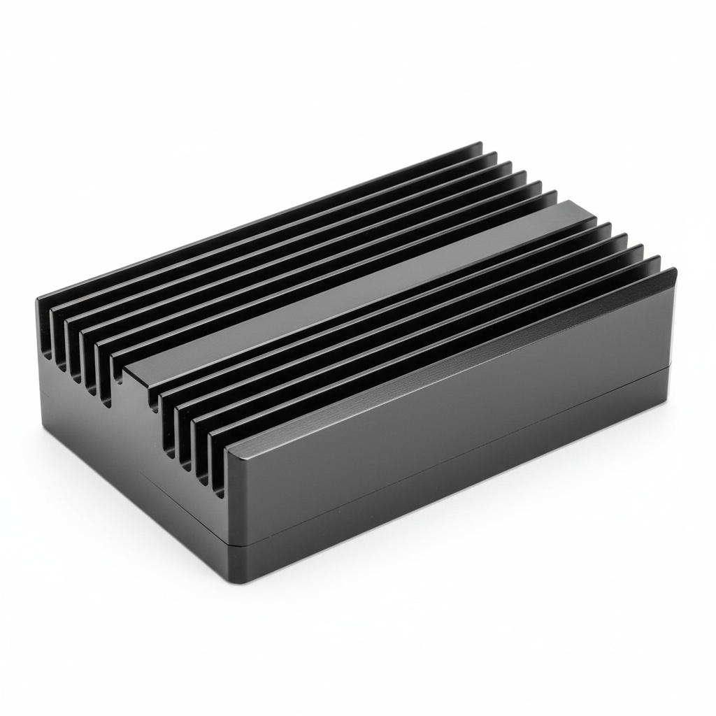Dissipateur thermique du boîtier du contrôleur de moteur - BLK, vue principale de face, accessoire et composant d'origine compatible PURE pour véhicule de mobilité urbaine.