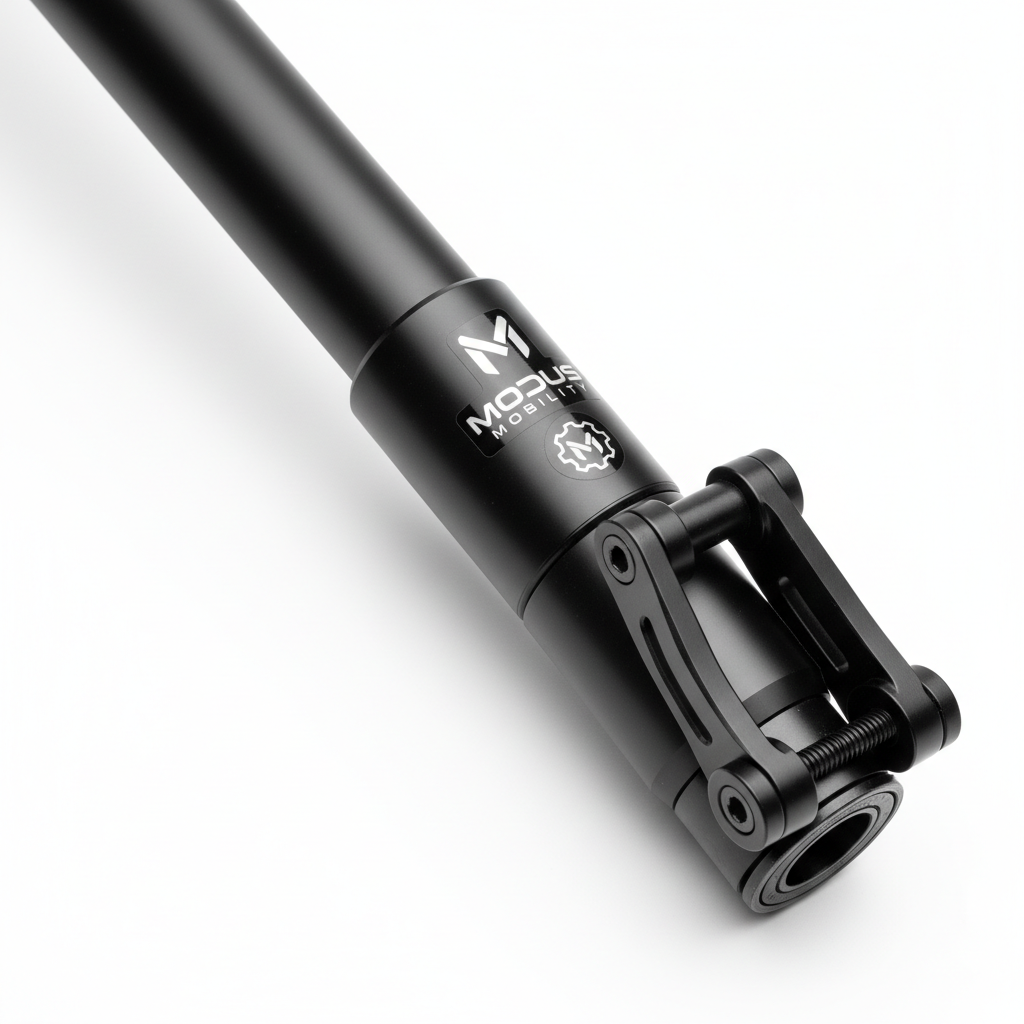 Ensemble de tube de direction - (avec autocollant) Noir, vue principale de face, accessoire et composant d'origine compatible PURE pour véhicule de mobilité urbaine.
