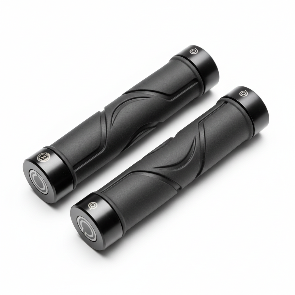 Paire de poignées de guidon 125 mm (embout inclus) - Noir, vue principale de face, accessoire et composant d'origine compatible PURE pour véhicule de mobilité urbaine.