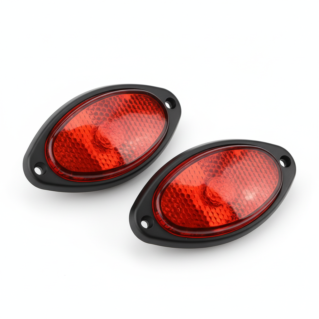 Paire de réflecteurs arrière, vue principale de face, accessoire et composant d'origine compatible PURE pour véhicule de mobilité urbaine.