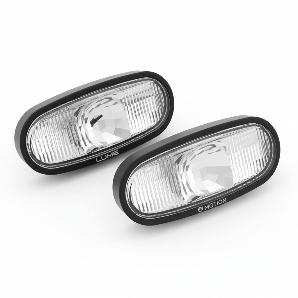 Paire de réflecteurs avant, vue principale de face, accessoire et composant d'origine compatible PURE pour véhicule de mobilité urbaine.
