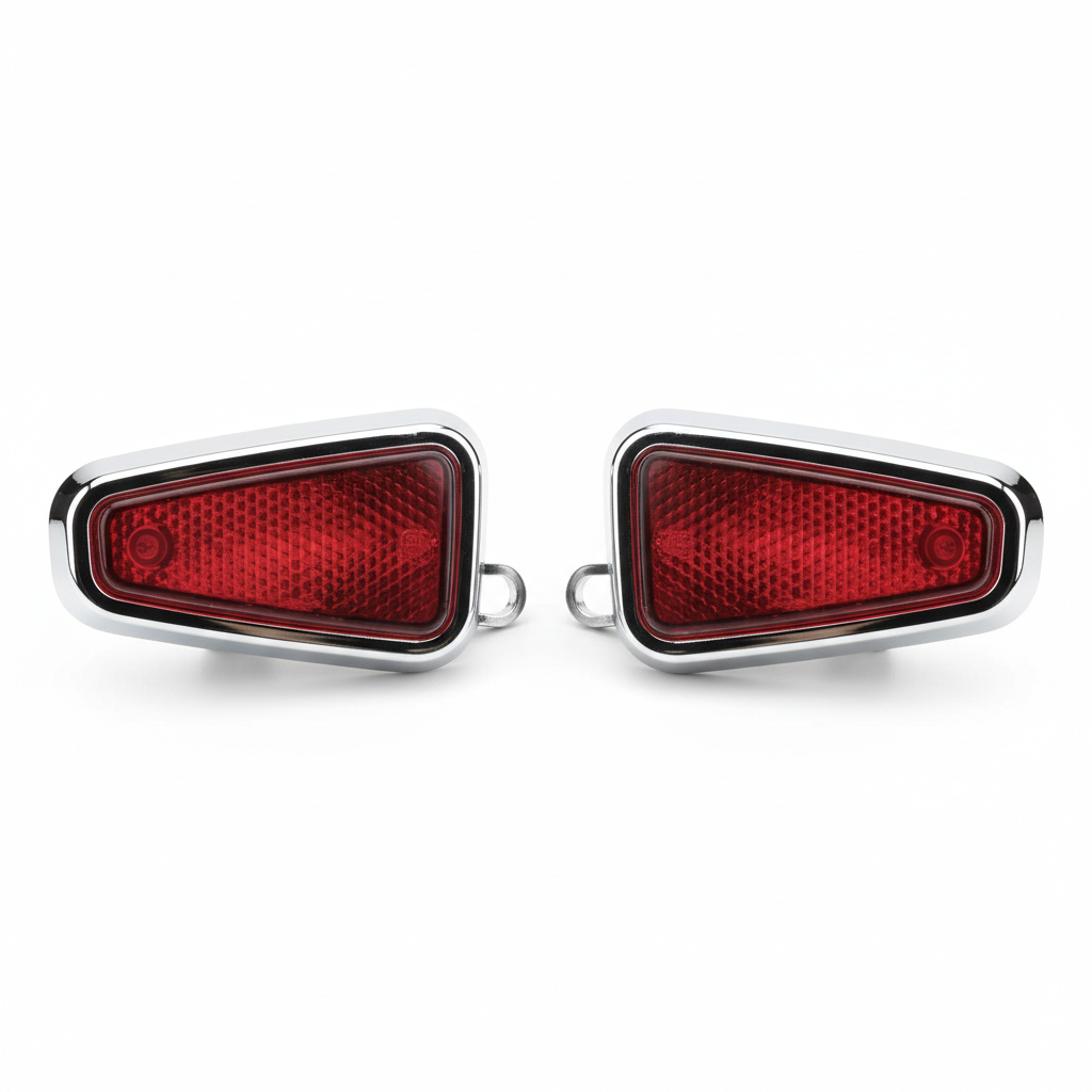 Paire de réflecteurs latéraux arrière, vue principale de face, accessoire et composant d'origine compatible PURE pour véhicule de mobilité urbaine.