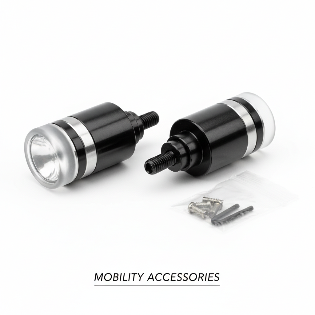 Paire d'indicateurs de guidon inc. vis sans tête, vue principale de face, accessoire et composant d'origine compatible PURE pour véhicule de mobilité urbaine.