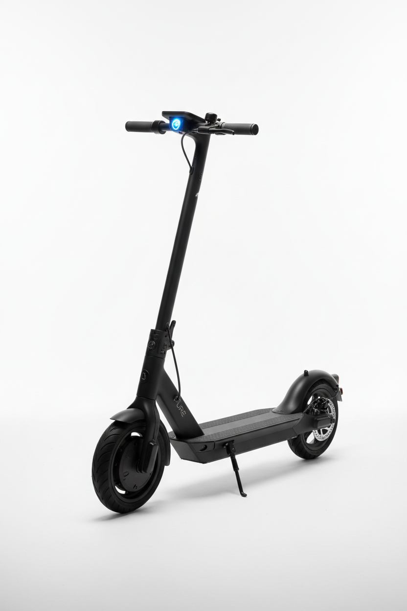 PURE Air5 Pro Noir Mat, vue principale de face, accessoire et composant d'origine compatible PURE pour véhicule de mobilité urbaine.