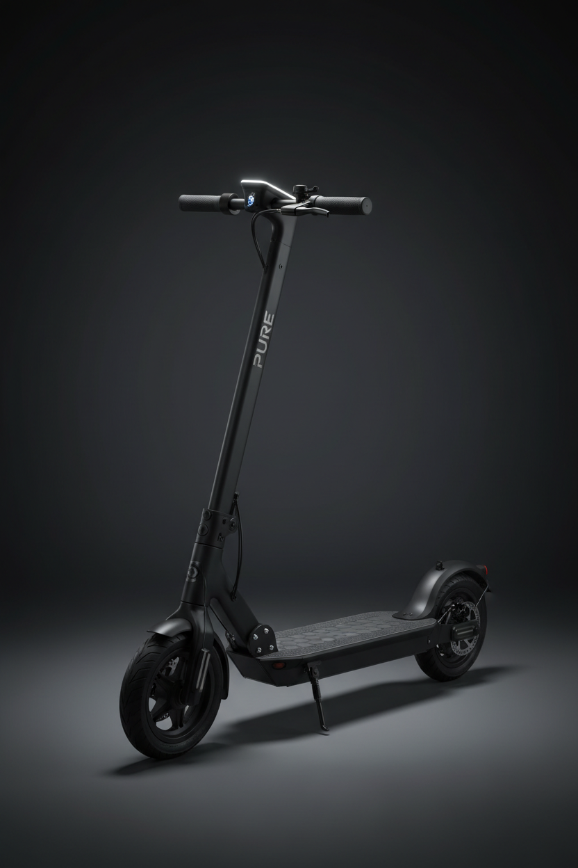 PURE Escape Pro+ Noir, vue principale de face, accessoire et composant d'origine compatible PURE pour véhicule de mobilité urbaine.