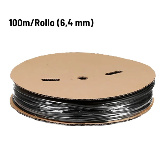 Gaine thermorétractable avec adhésif interne (double paroi) noir 100 mètres – 1 ROULEAU 3:1 (6,4 millimètres)
