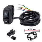 Commutateur BSI221 lumière et klaxon, vue principale de face, pièce de rechange certifiée (Accessoire) compatible Ewheel pour trottinette électrique.