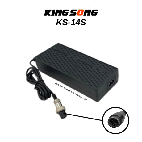 KS-14S | CHARGEUR, vue principale de face, pièce de rechange certifiée (Chargeurs) compatible Volt pour gyroroue et monocycle électrique.
