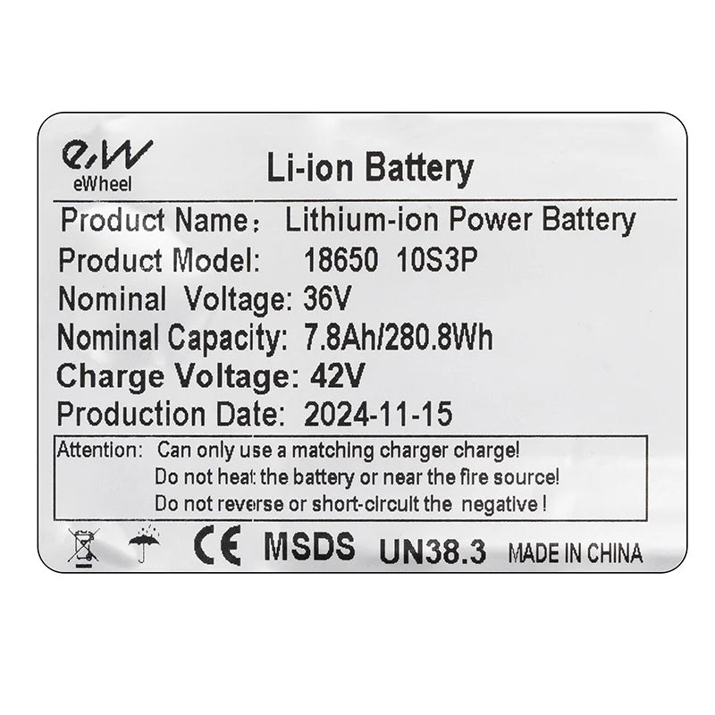 Batterie 36V 7,8A / H pour Xiaomi M365 / 1S / Essential / MI3 [EWHEEL]