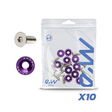 Rondelle JDM violette avec vis M6x16 - 10 pcs