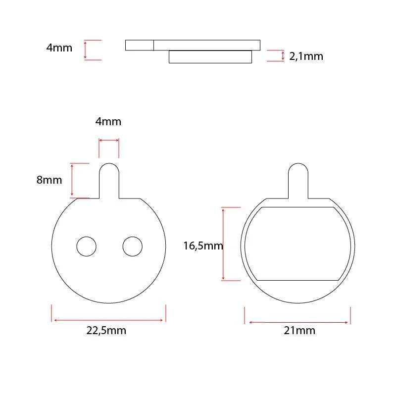 Plaquette de frein CT004-R en résine - 2pcs