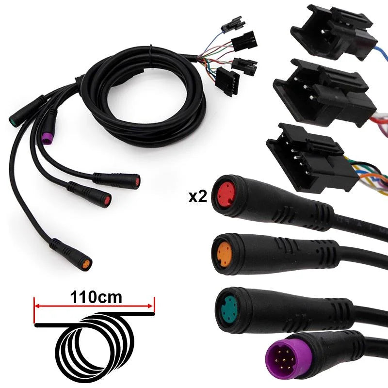 Câble data 1,15 m pour display et contrôleur Smartgyro double moteur, vue de la pièce de remplacement pour trottinette électrique.