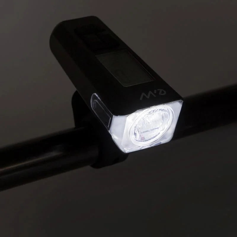 Feu avant rechargeable EWL011 avec affichage de la vitesse, de la température, de l'heure et du kilométrage