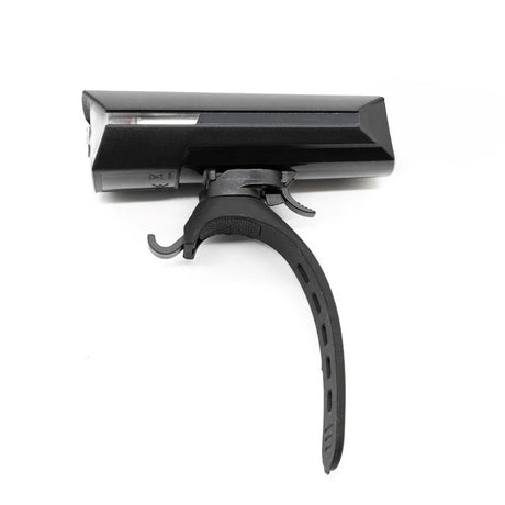Lampe LED rechargeable EWL015 300 lumens avec support de fixation, batterie intégrée et éclairage compact pour vélo, trottinette électrique ou usage extérieur.