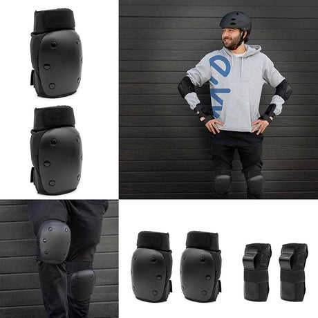 Kit de protection des articulations taille M avec genouillères, coudières et protège-poignets pour vélo, trottinette électrique et sports urbains.