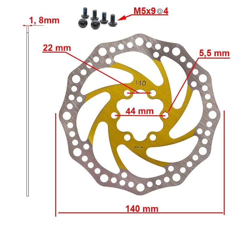 Disque de frein R6,1 140mm 6H jaune