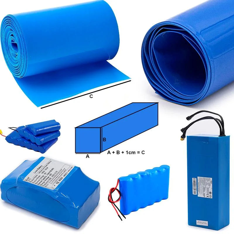 Gaine thermorétractable bleu 120mm 10M