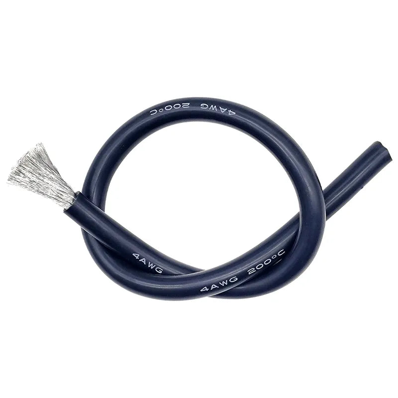 Câble électrique flexible en silicone 10 AWG – noir