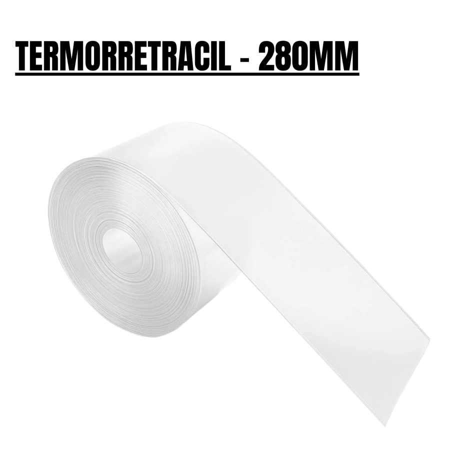 Gaine thermorétractable transparente pour batteries – 280mm [1m]