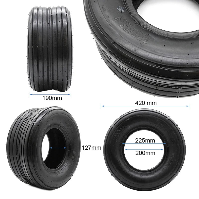 Pneu tubeless 18x9 5-8 / 225/55-8 lisse [Feiben]