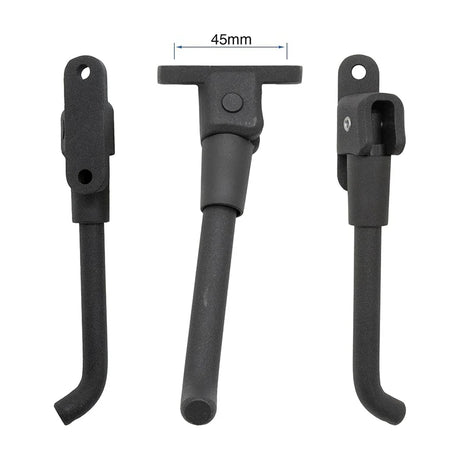 Béquille originale Xiaomi Mi 4 Lite Gen2 pour trottinette électrique, vue latérale du support de stationnement en aluminium noir OEM.