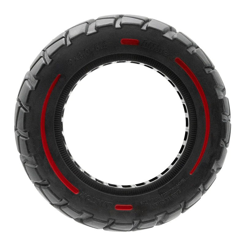 Roue pleine 9x3-5,5 ligne rouge-noir [Amitor]