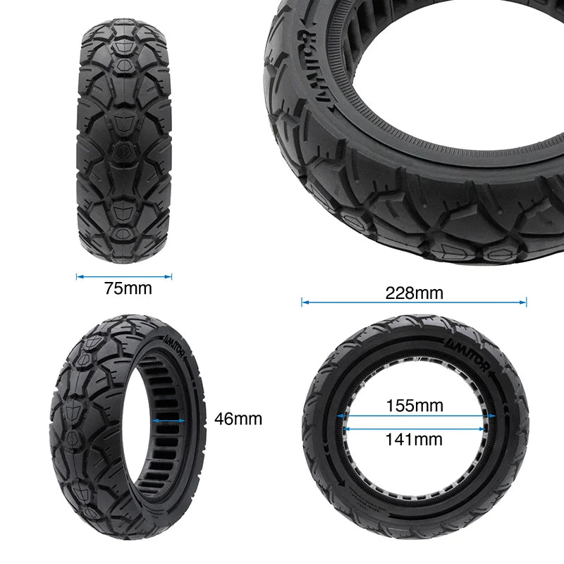 Pneu plein 10×3,0/255×80 (80/65-6) noire [Amitor]