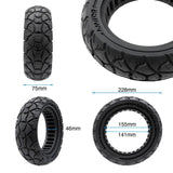 Pneu plein 10×3,0/255×80 (80/65-6) noire [Amitor]