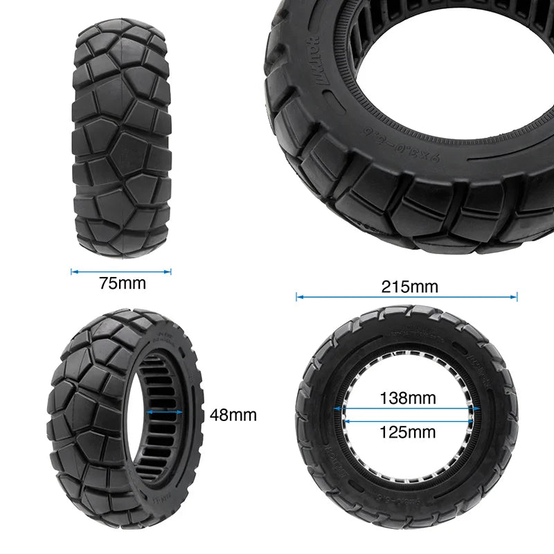 Pneu plein 9x3-5,5 ligne noire [Amitor]