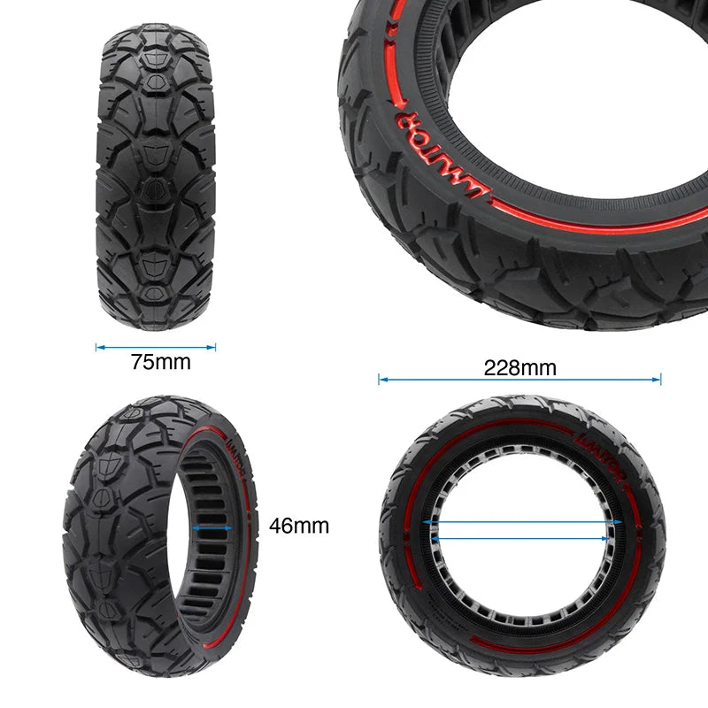 Pneu plein 10×3,0/255×80 (80/65-6) rouge [Amitor]