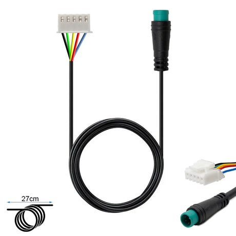 Vue détaillée du câble adaptateur display compatible NIU KQi100, connecteurs de liaison pour écran de trottinette électrique.